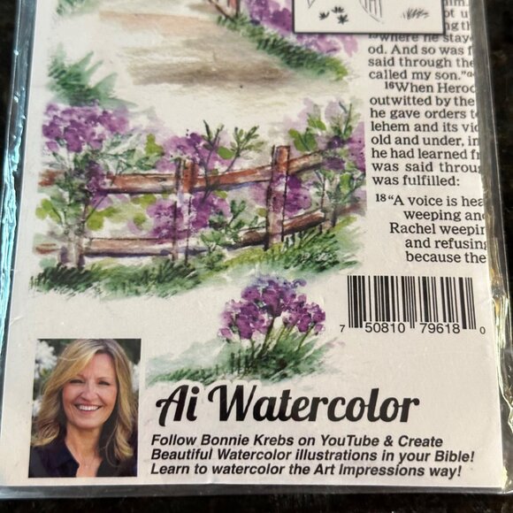 Art Impressions Bible Journaling 5169 He Leads Me Covered Bridge Stamp Set New - Picture 3 of 8